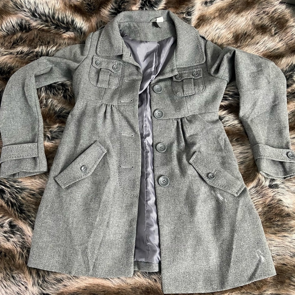Gray Cute Pea Coat - Sz 4 Women’s / Juniors